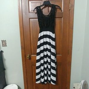 Black and white stripped summer dress